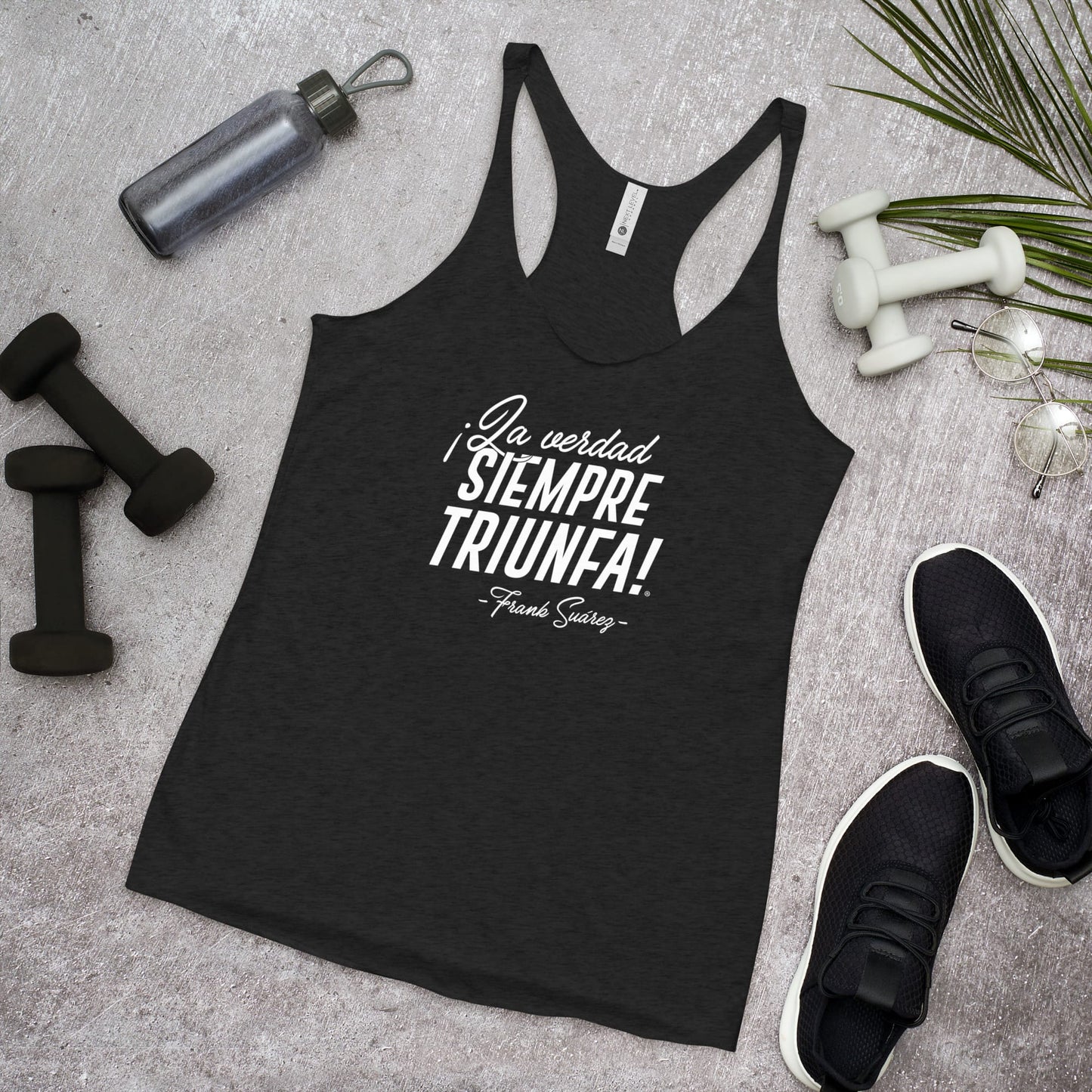 MetabolismoTV T-SHIRT Tank Top “La verdad siempre triunfa” – Frank Suárez | Damas - Camiseta deportiva de tirantes color negro