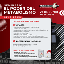 Cargar imagen en el visor de la galería, Event Event SEMINARIO - El Poder del Metabolismo &amp; MetabolismoTV en VIVO - Marriott Orlando World Center
