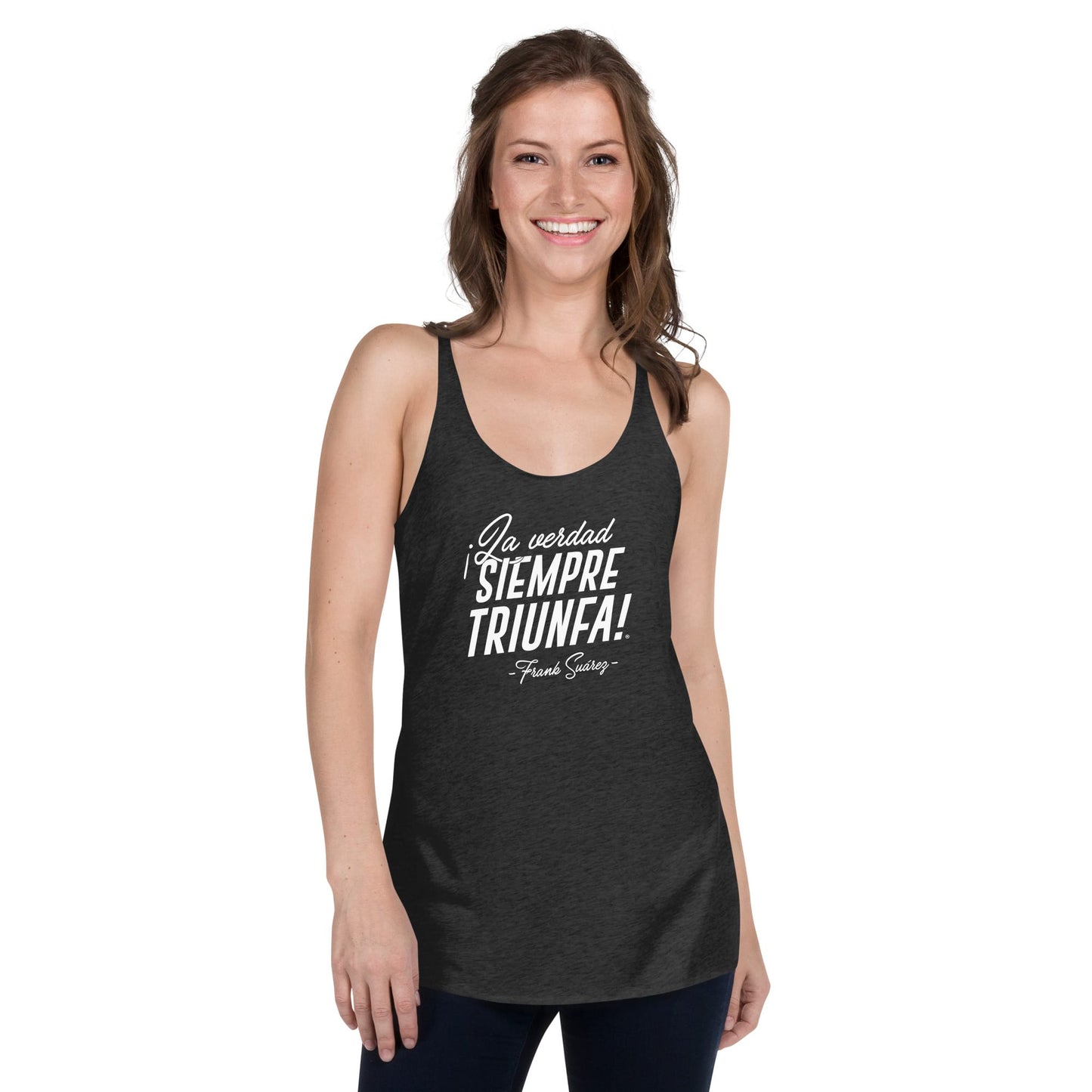 MetabolismoTV T-SHIRT Tank Top “La verdad siempre triunfa” – Frank Suárez | Damas - Camiseta deportiva de tirantes color negro