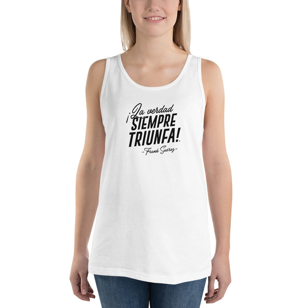 MetabolismoTV T-SHIRT Tank Top “La verdad siempre triunfa” – Frank Suárez | Unisex Tank Top - Camiseta de tirantes blanca