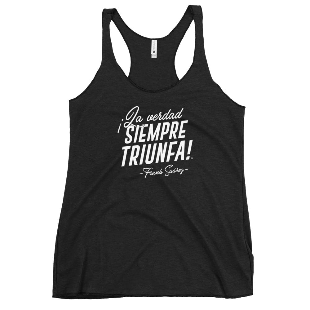 MetabolismoTV T-SHIRT XS Tank Top “La verdad siempre triunfa” – Frank Suárez | Damas - Camiseta deportiva de tirantes color negro