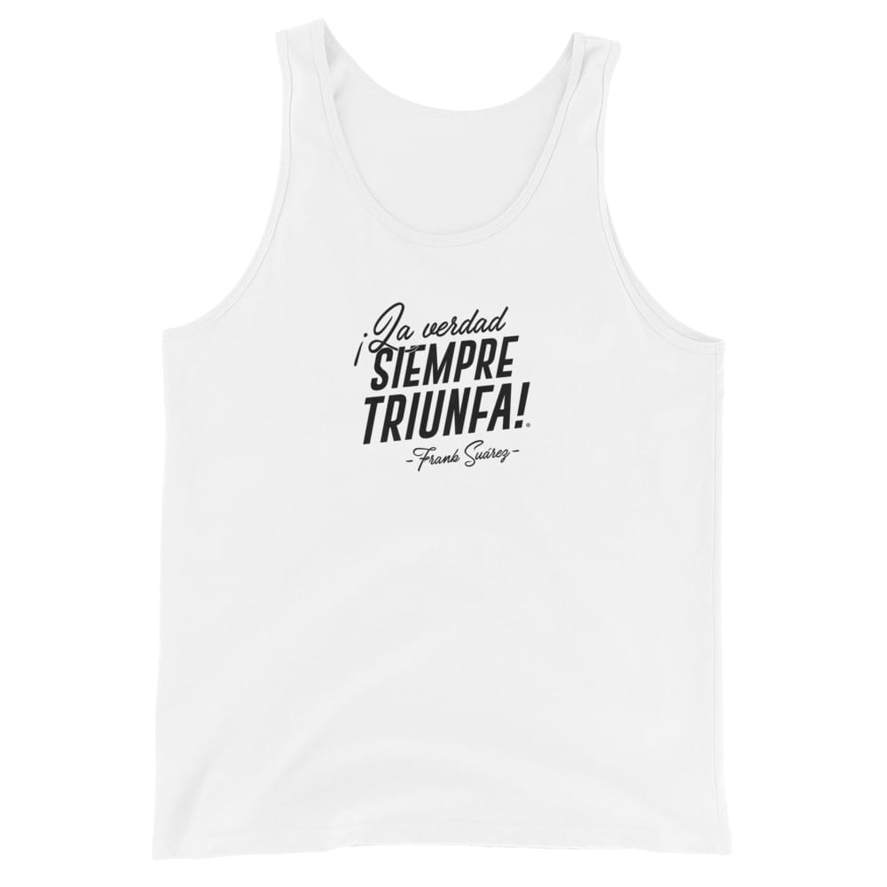 MetabolismoTV T-SHIRT XS Tank Top “La verdad siempre triunfa” – Frank Suárez | Unisex Tank Top - Camiseta de tirantes blanca