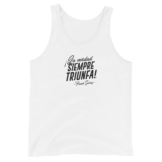MetabolismoTV T-SHIRT XS Tank Top “La verdad siempre triunfa” – Frank Suárez | Unisex Tank Top - Camiseta de tirantes blanca